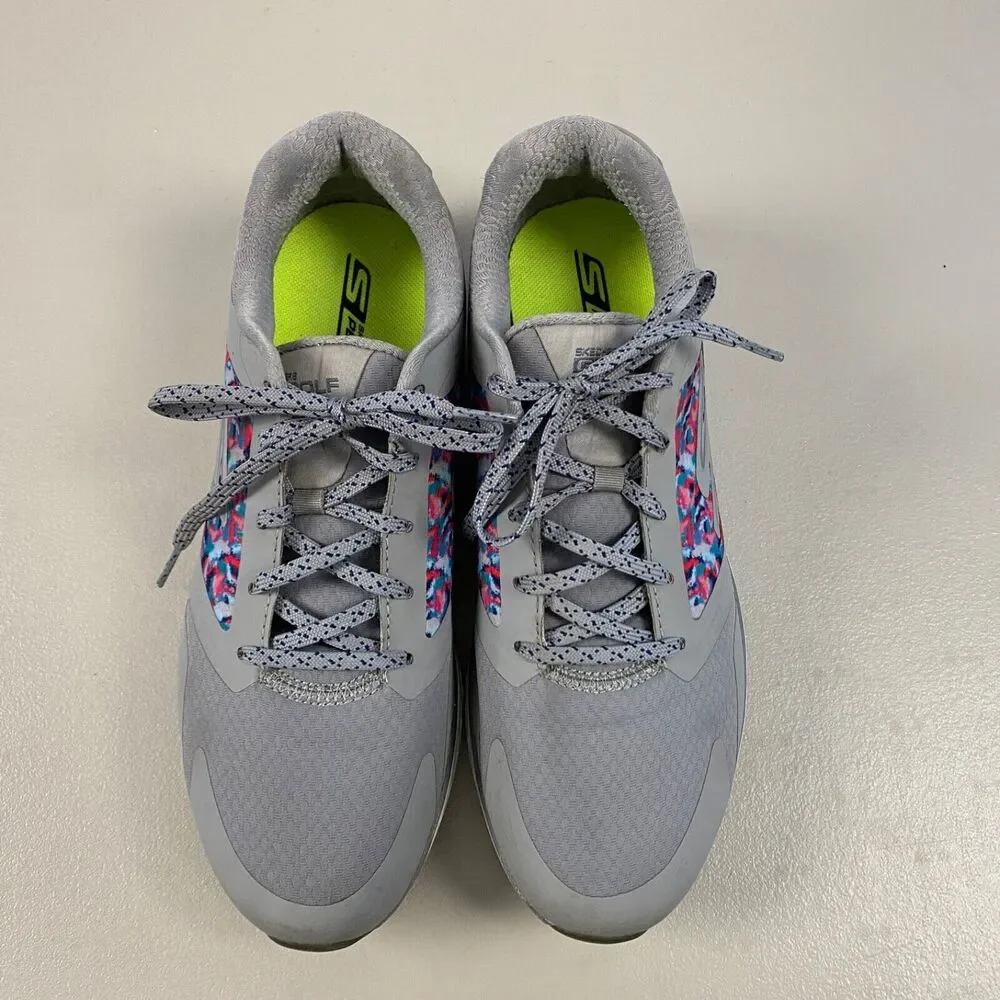 Skechers GoGolf Sneakers Womens 9 Eagle Major Soft Spike‎ Shoe Gray Pink 14863